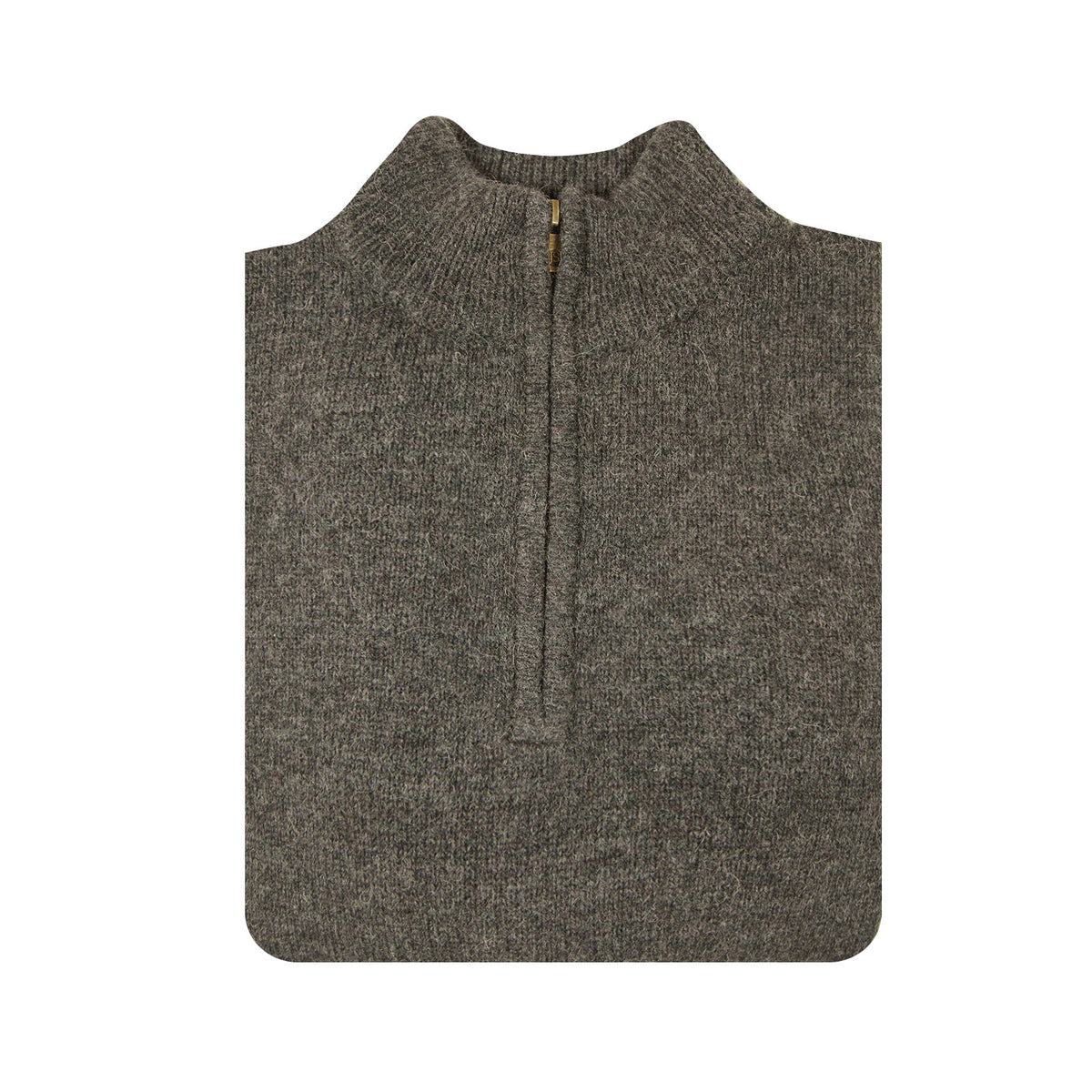 100% SHETLAND RAGG WOOL Half Zip Up Knit JUMPER Pullover Mens Sweater Knitted - Charcoal - 4XL