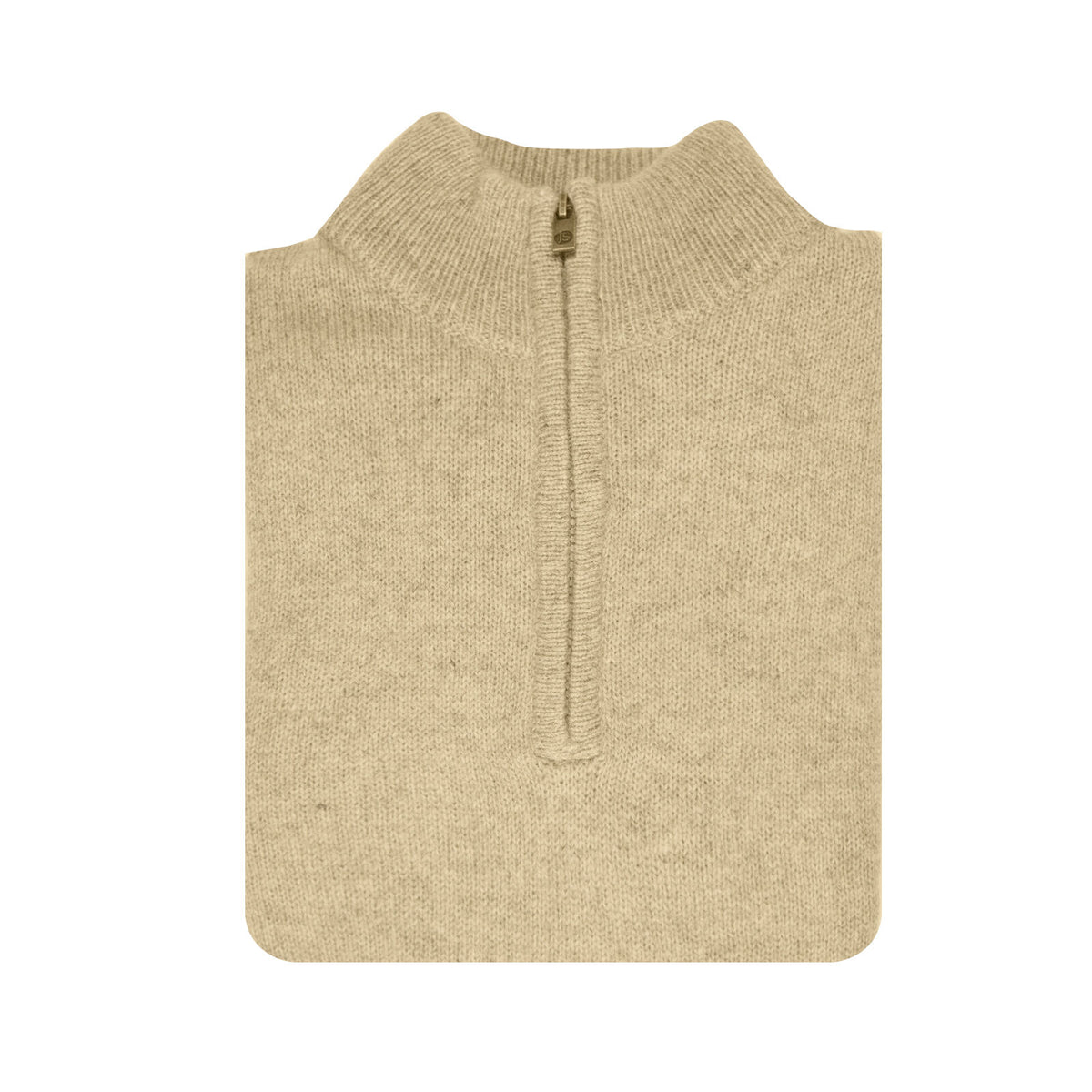 100% SHETLAND RAGG WOOL Half Zip Up Knit JUMPER Pullover Mens Sweater Knitted - Oat Marle - 3XL