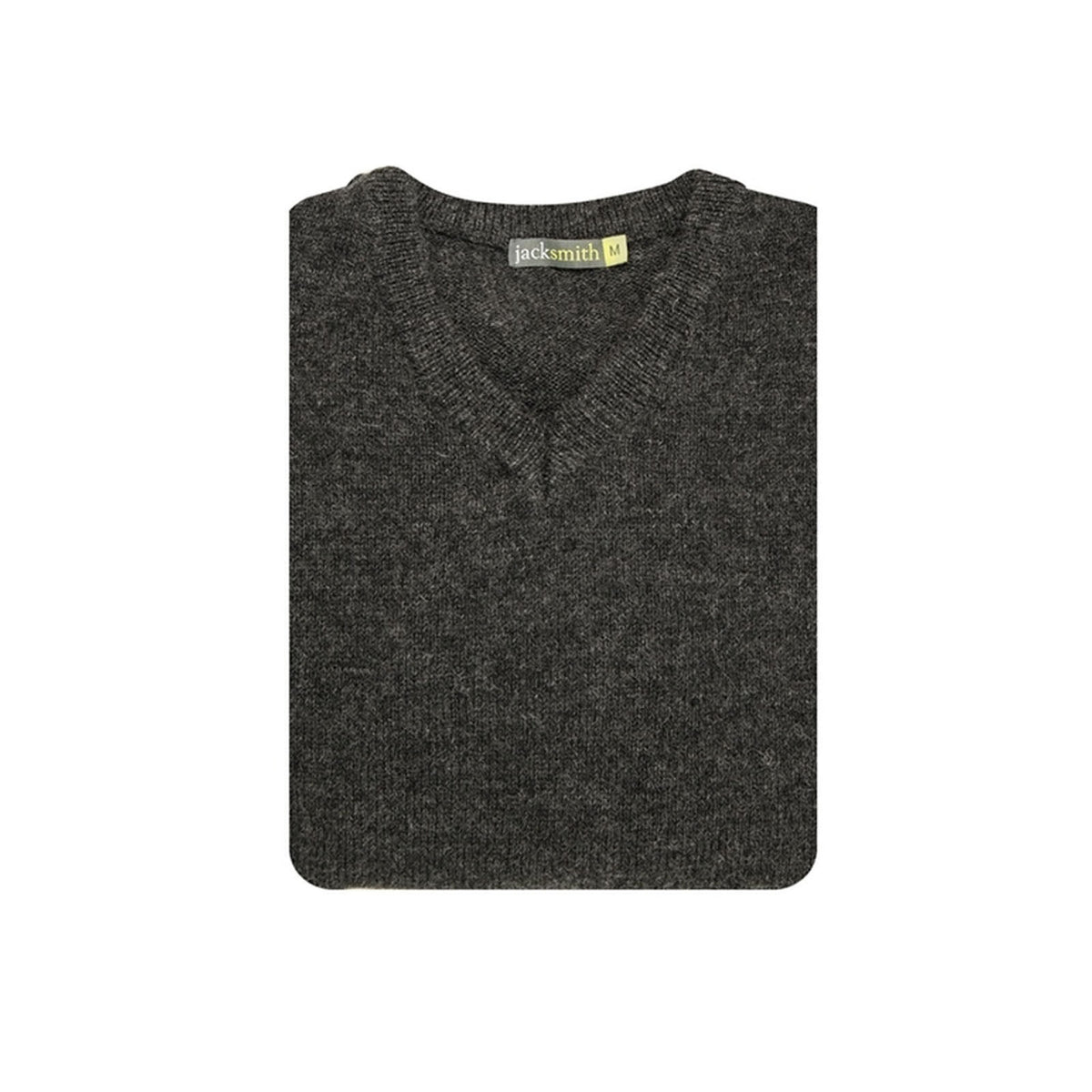 100% Shetland Ragg Wool V Neck Knit Jumper Pullover Mens Sweater Knitted - Charcoal - 4XL