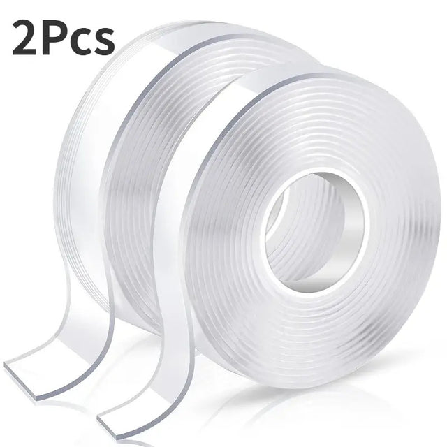 2x Double Sided Nano Mounting Tape Traceless Adhesive Invisible Gel 2M x 20mm