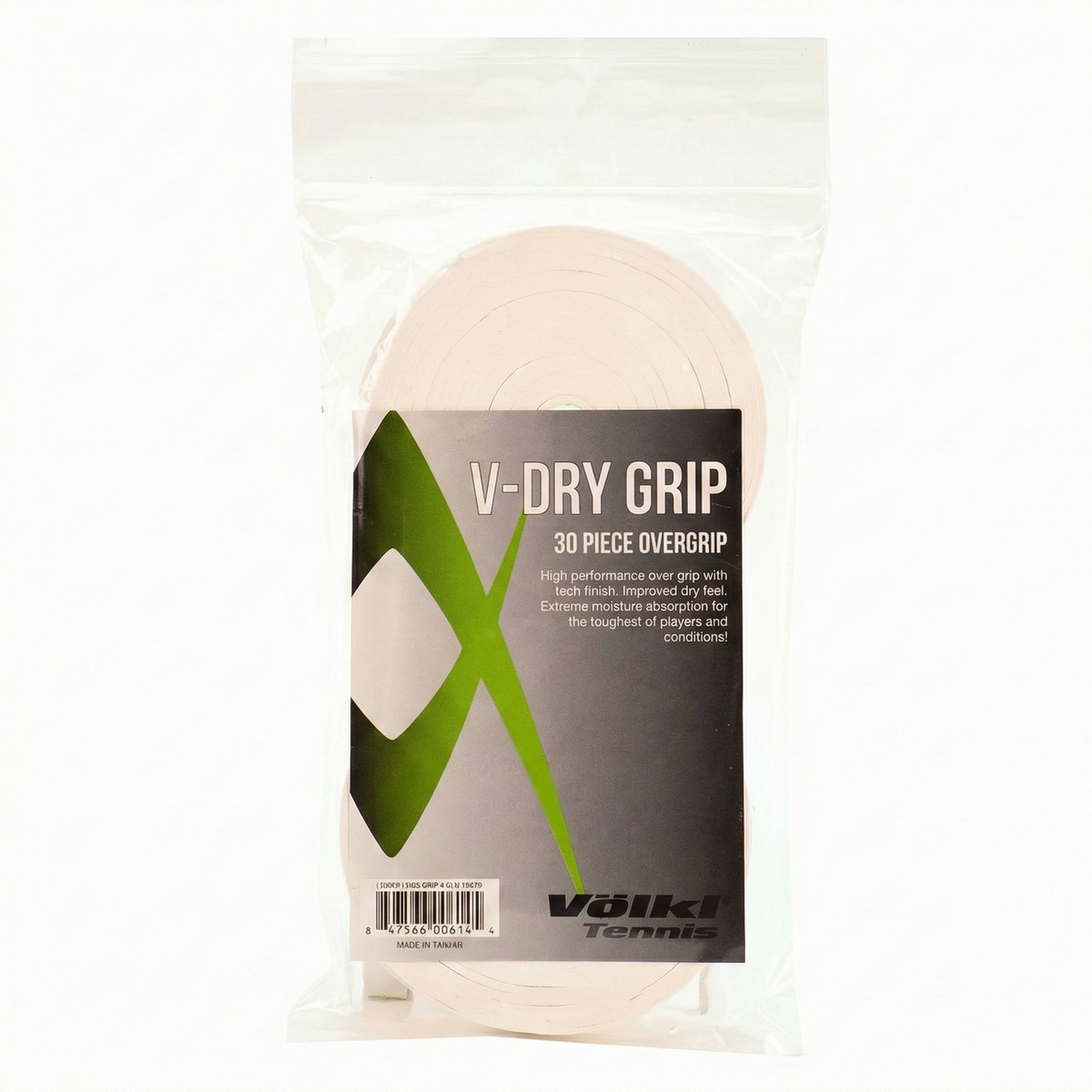Volkl V-Dry Over Grip Tennis Racquet Bulk - 30 Pack - White