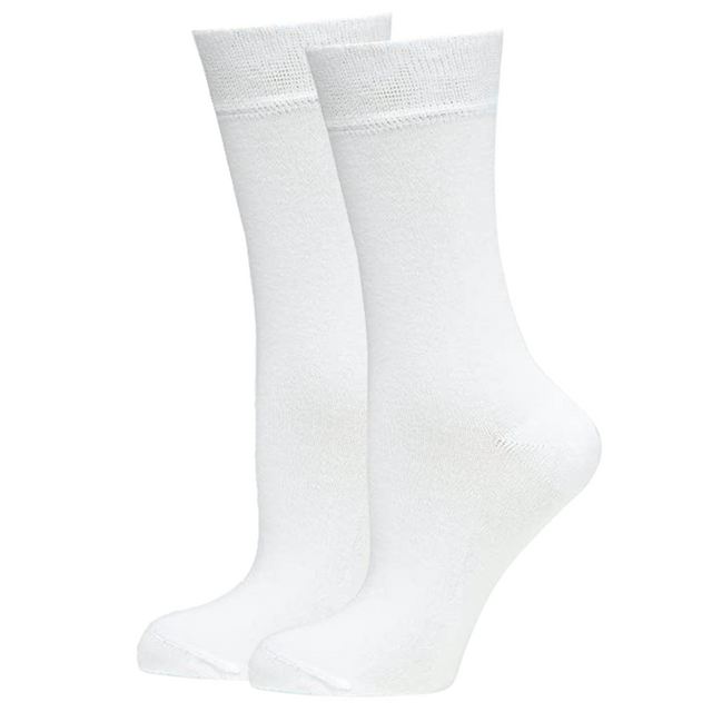 BAMBOO SOCKS Crew Natural Eco Healthy Enviro Unisex Work Business White 11-14