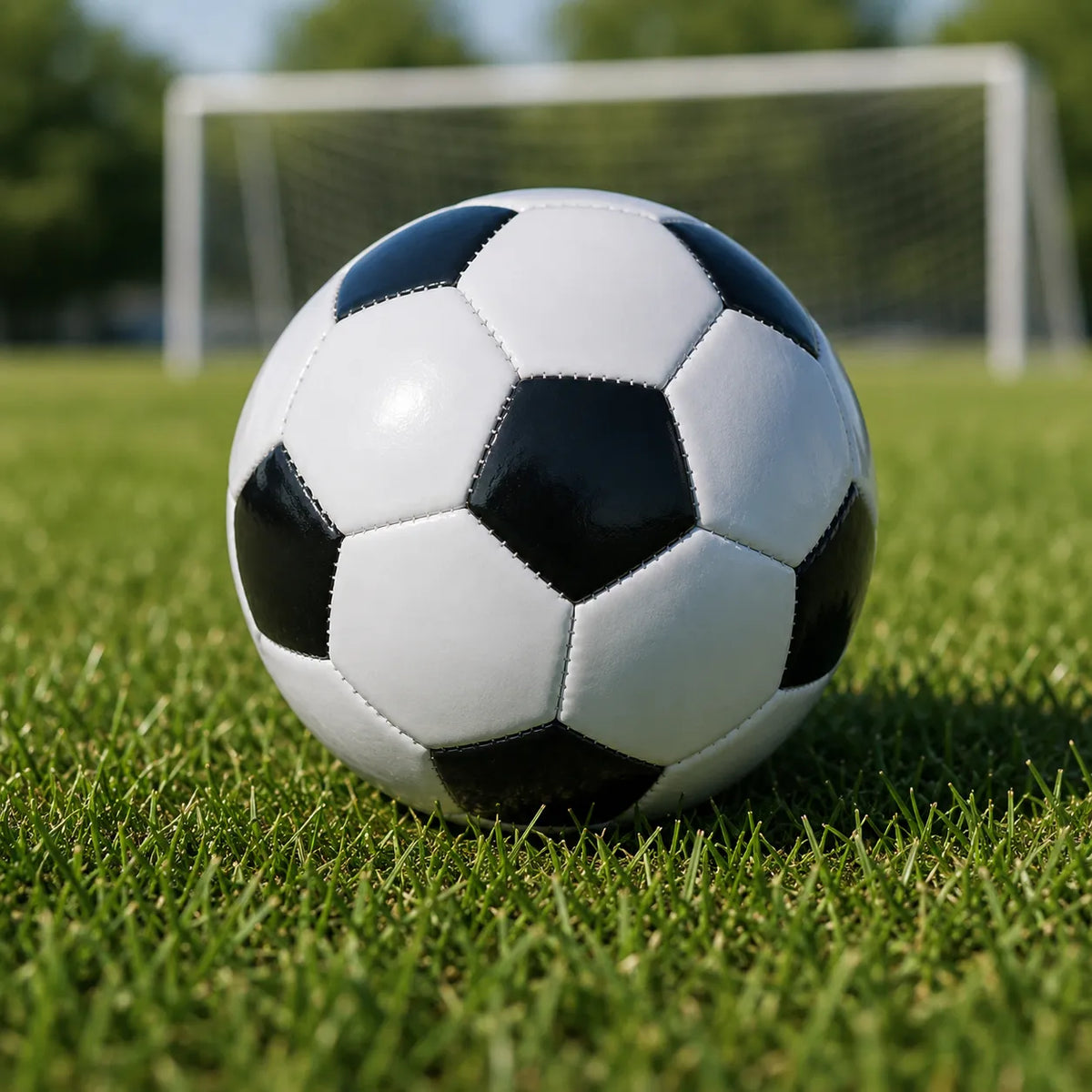 Classic Soccer Ball Football Training Standard Size 5 - Black/White