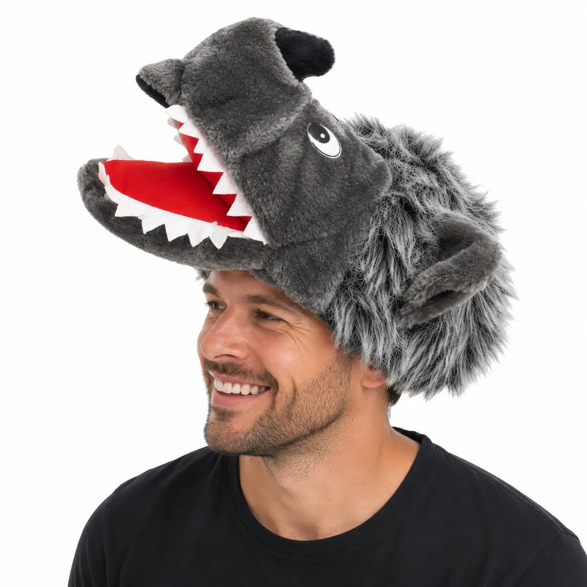 WOLF HAT Funny Party Costume Adult Childrens Animal Fancy Dress Halloween Cap