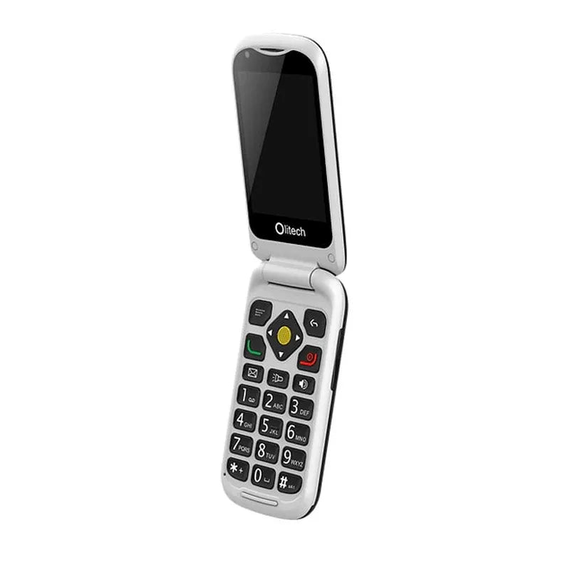 Olitech SMART EasyFlip 4G Seniors Phone Big Buttons GPS SOS WiFi HotSpot WhatsApp - Black/White