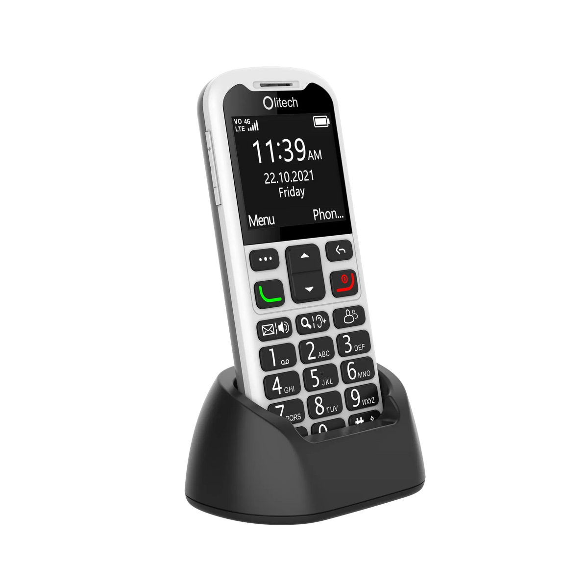 Olitech EasyMate 2 Seniors 4G Phone Big Buttons GPS Location - Black/White