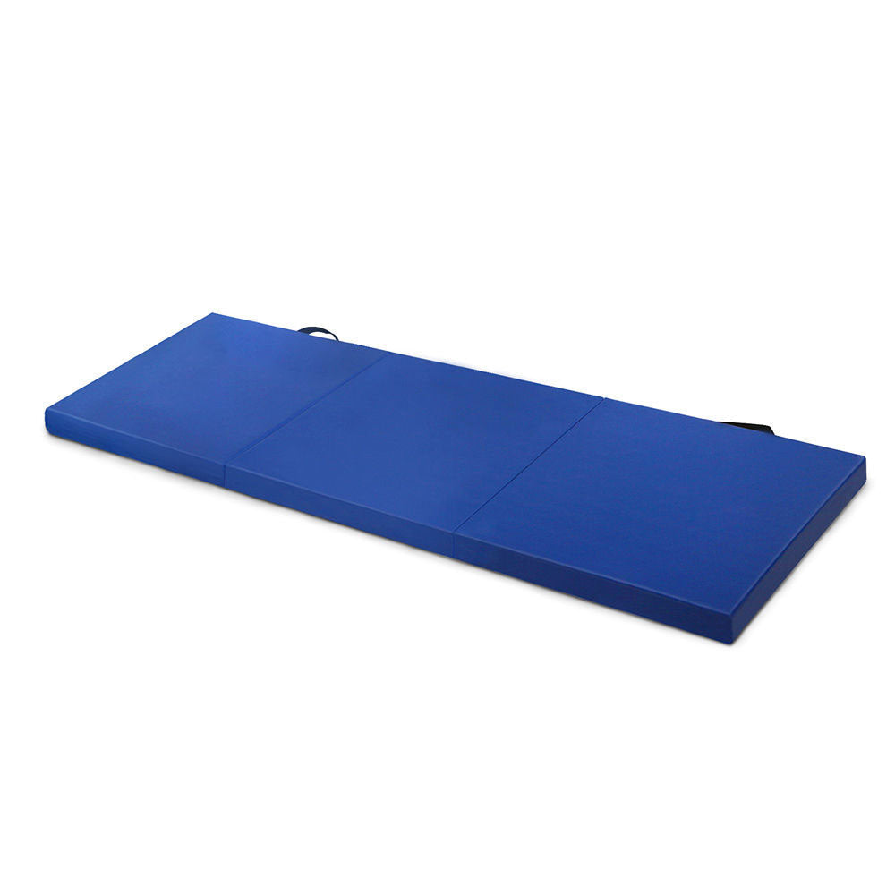 Folding Exercise Floor Mat Dance Yoga Gymnastics Training Home Judo - Blue