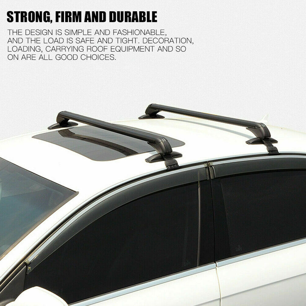 115cm Universal Car Roof Racks Carrier Adjustable Cross Bars Aluminium - Bars