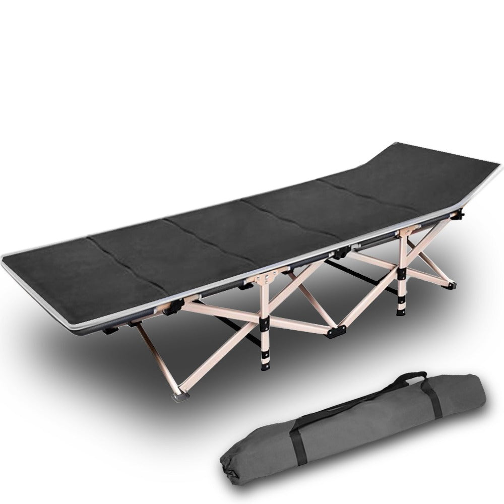 Camping Portable Stretcher Single Foldable Folding Bed - V610-LUXBED-SQ-GRE-MAT