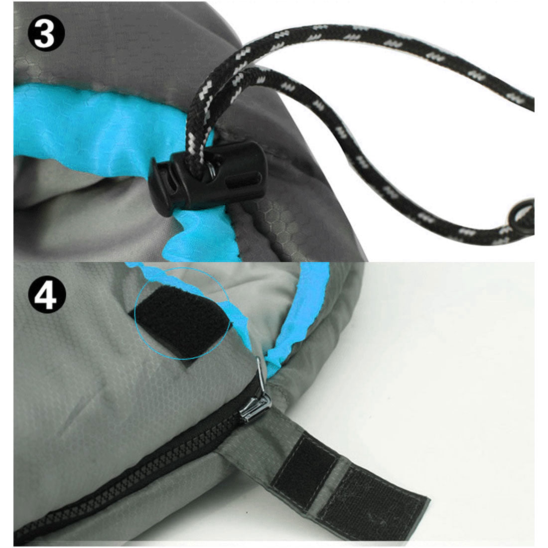 Outdoor Camping Envelope Sleeping Bag Thermal Tent Hiking Winter Single - blue