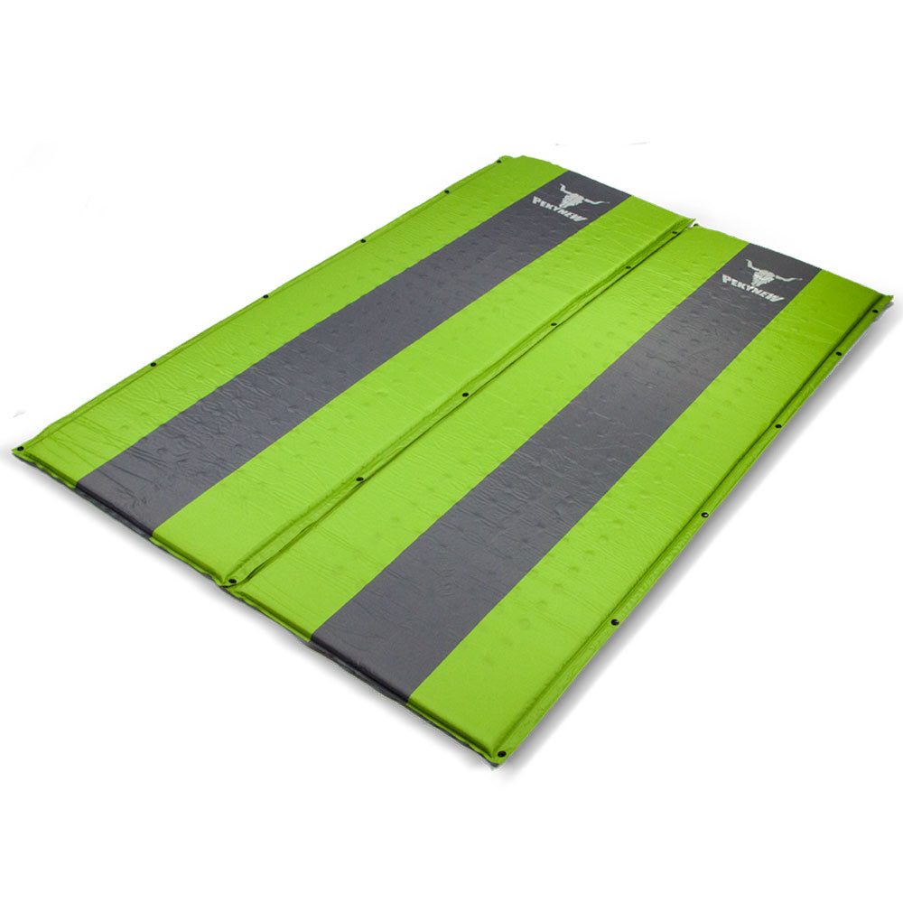 Double Self Inflating Mattress Sleeping Mat Air Bed Camping Camp - green