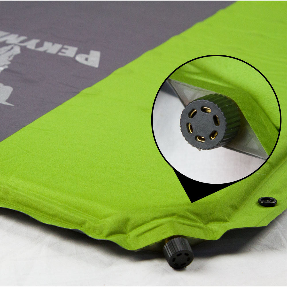 Double Self Inflating Mattress Sleeping Mat Air Bed Camping Camp - green