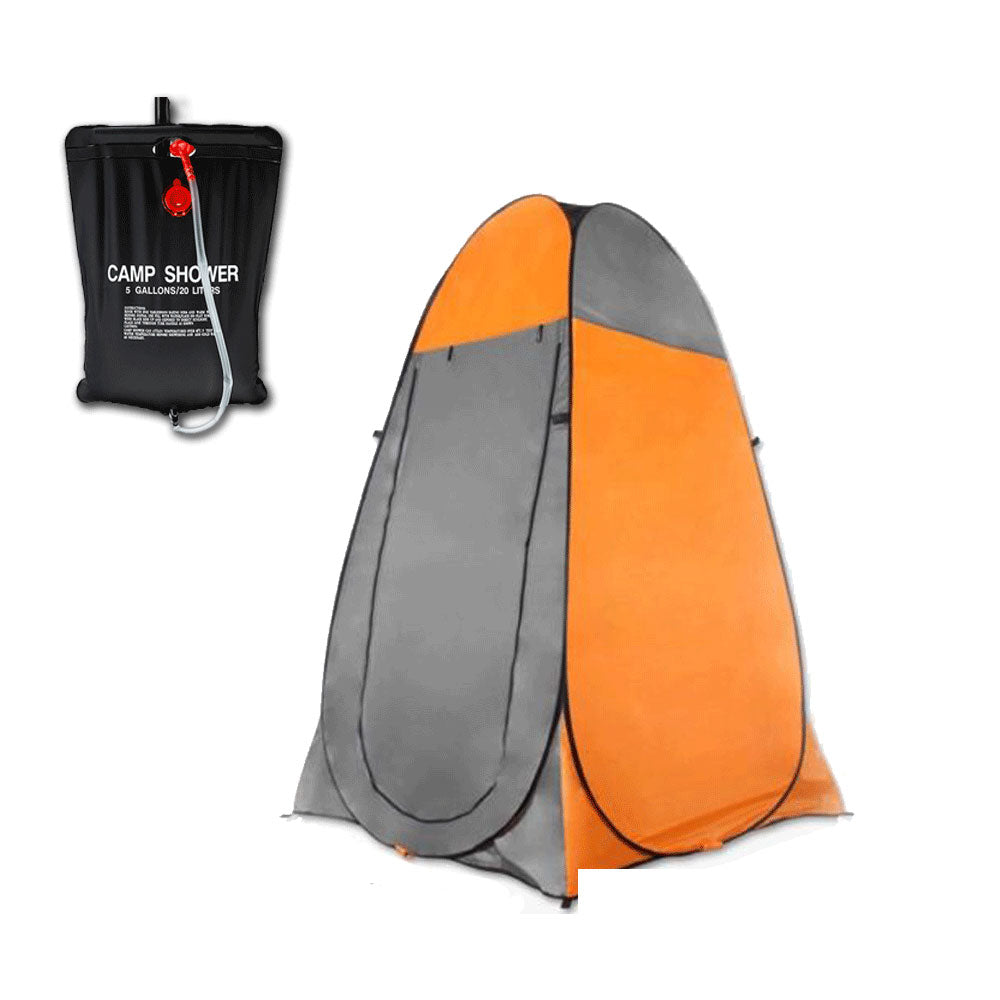 Pop Up Portable Privacy Shower room Tent &20L Outdoor Camping - orange
