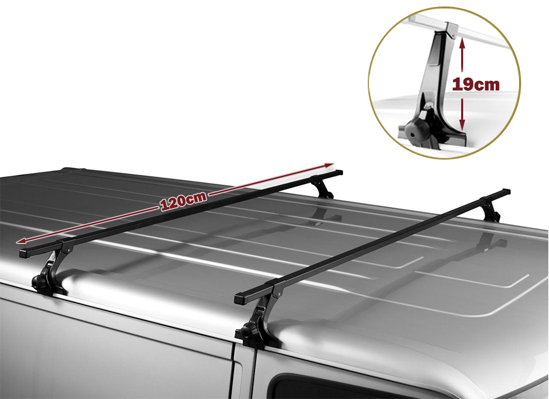 120cm Universal Rain Gutter Car Roof Rack Cross - V610-ROORAC-RG-BLA-120-19