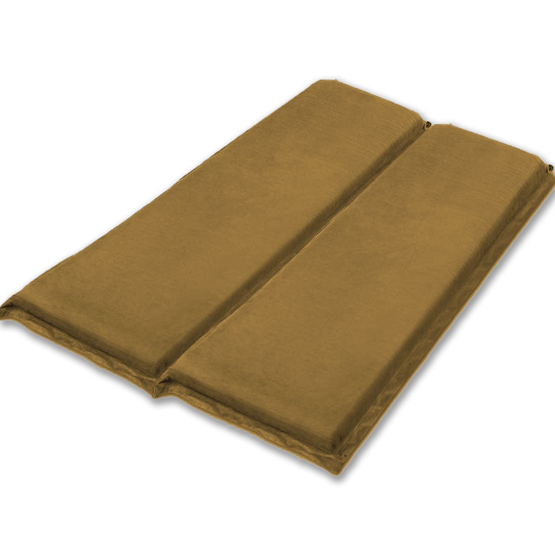 Double Self Inflating Mattress Sleeping Sedue Mat Air Bed Camping - beige