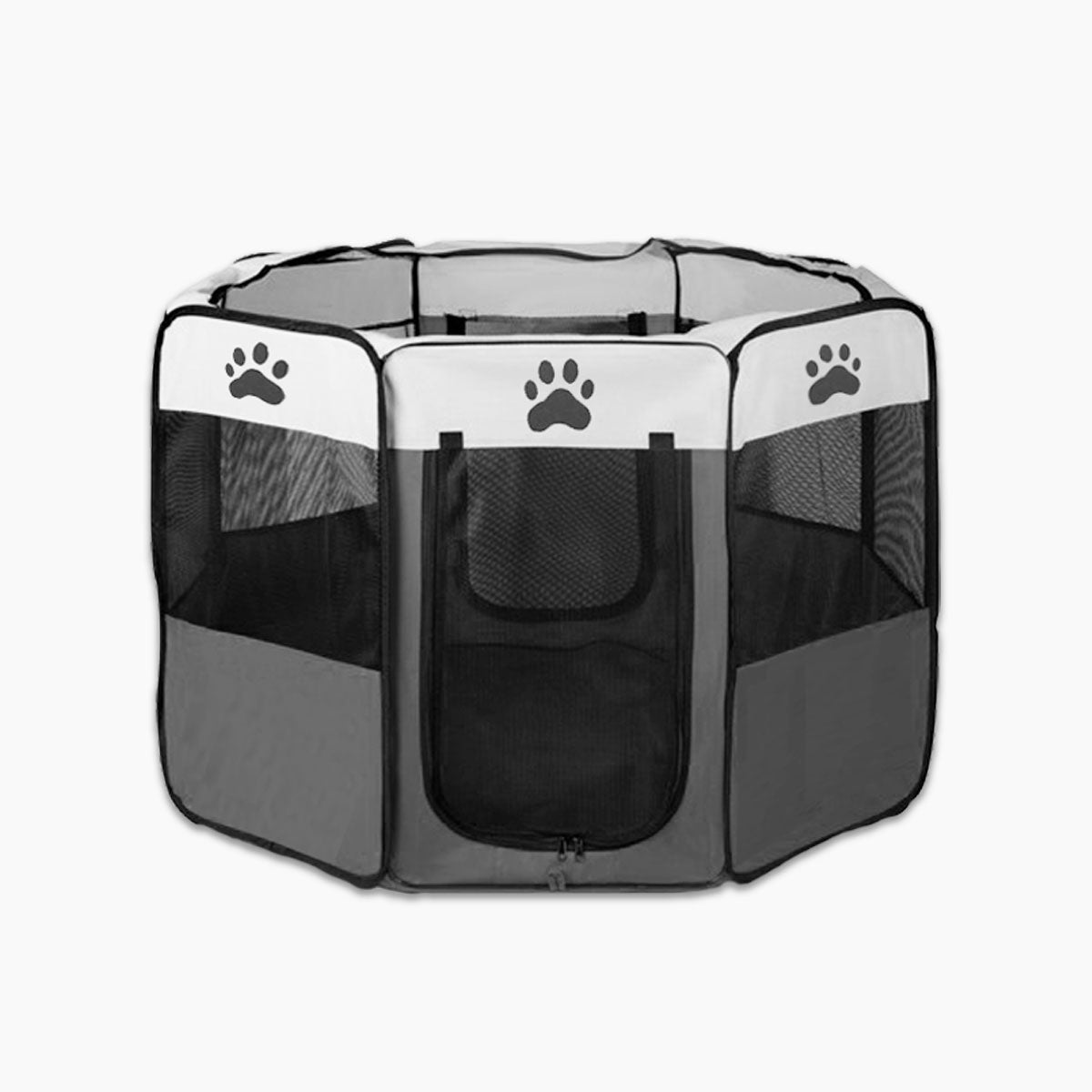 8 Panel Pet Dog Cat Crate Play Pen Bags Kennel - Puppy Cage Large Grey
