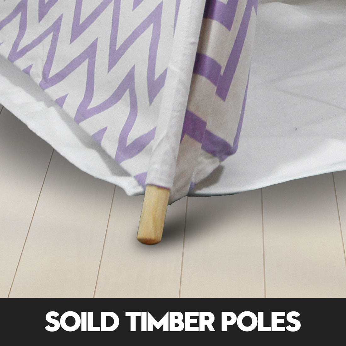 Giant Cotton Canvas Kids Teepee Wigwam Children Pretend Play Tent - purple