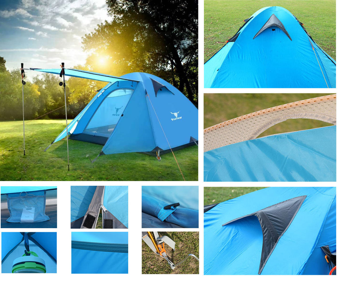2 Person Portable Outdoor Lightweight Cycling Hiking - V610-TEN-C2001-BLU