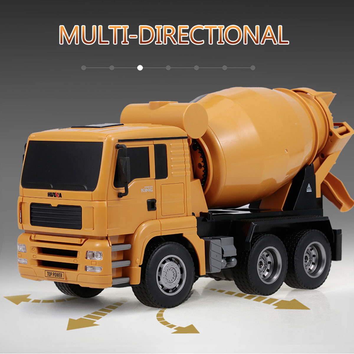 Huina 1/18 RC Engineering Construction Concrete Cement Mixer Truck Remote -