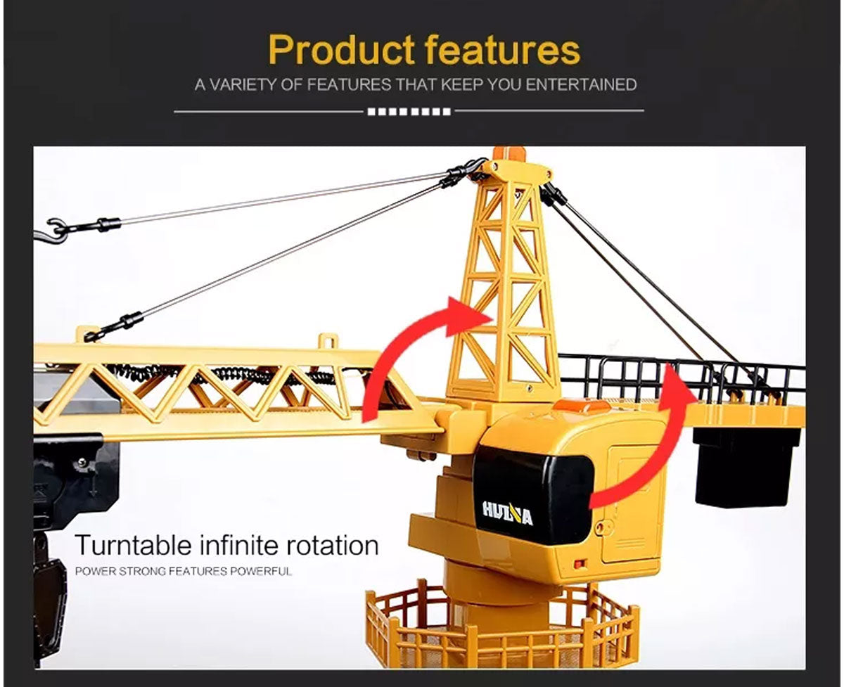 HUINA 1/14 12CH RC Alloy Tower Crane Engineering Construction Vehicle - Vehicle