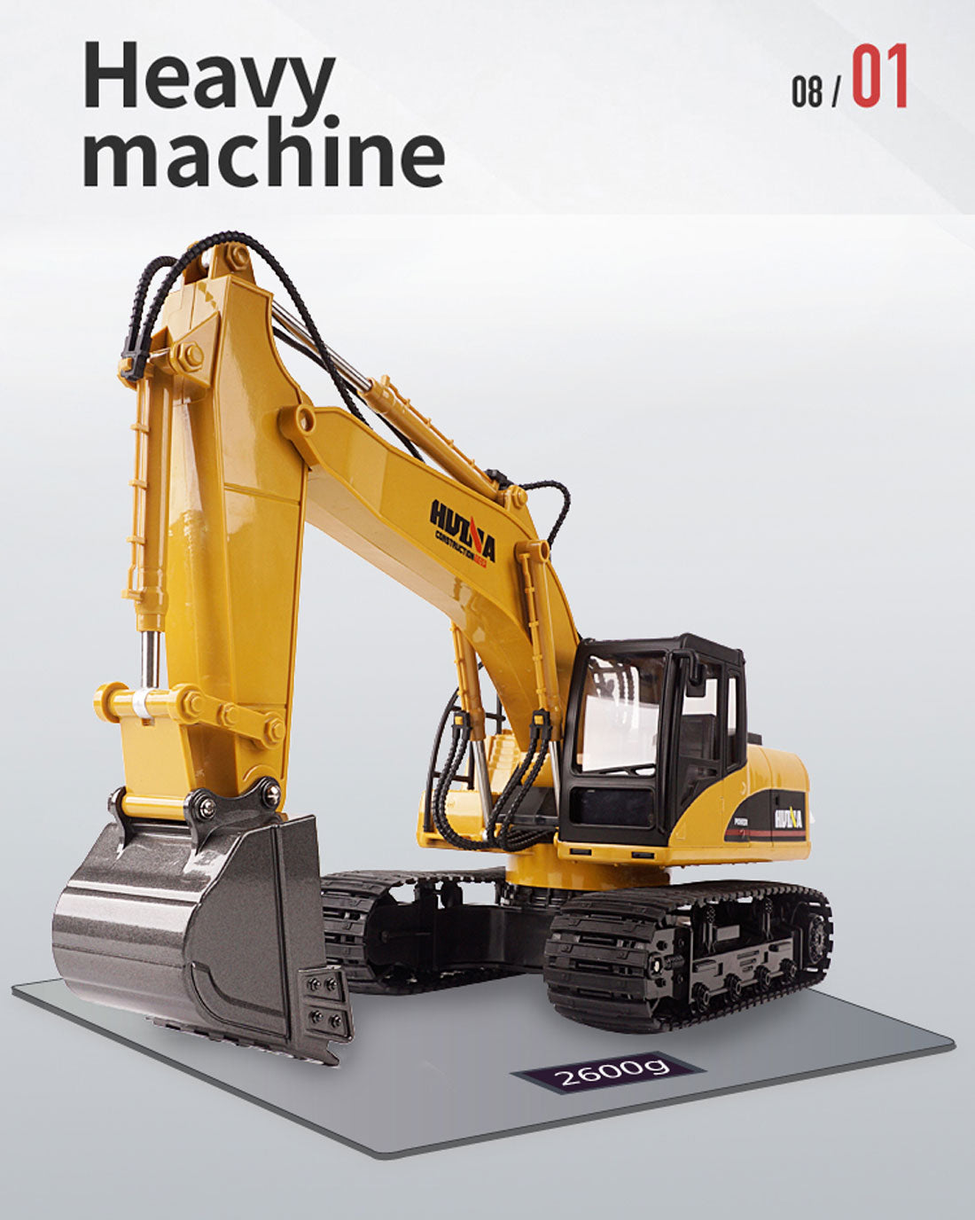 HUINA 1/14 15CH RC Alloy Excavator Construction Engineering Vehicle Digger -