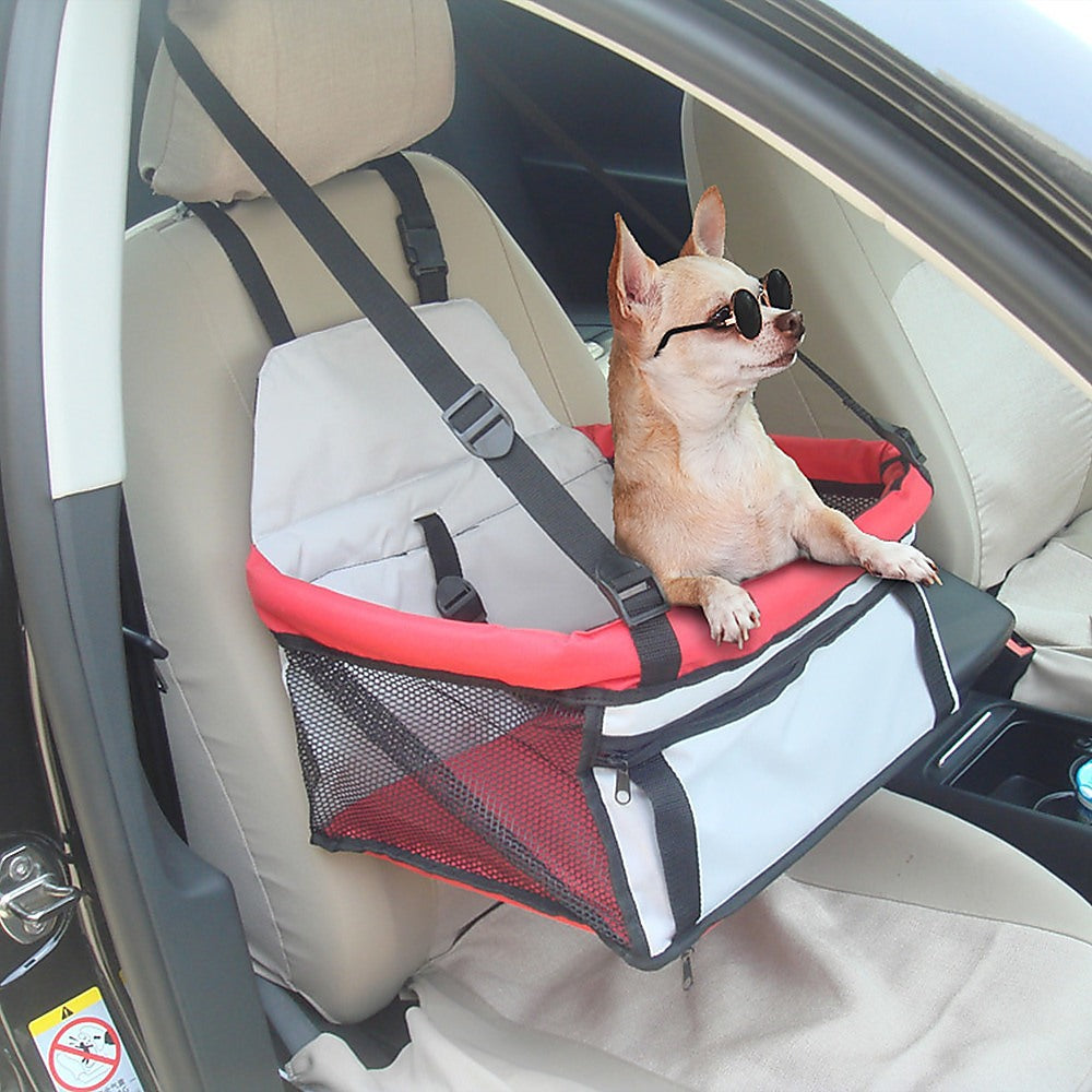 Dog Pet Car Booster Seat with Safety Harness Carrier Portable Travel Seat for Small Pets