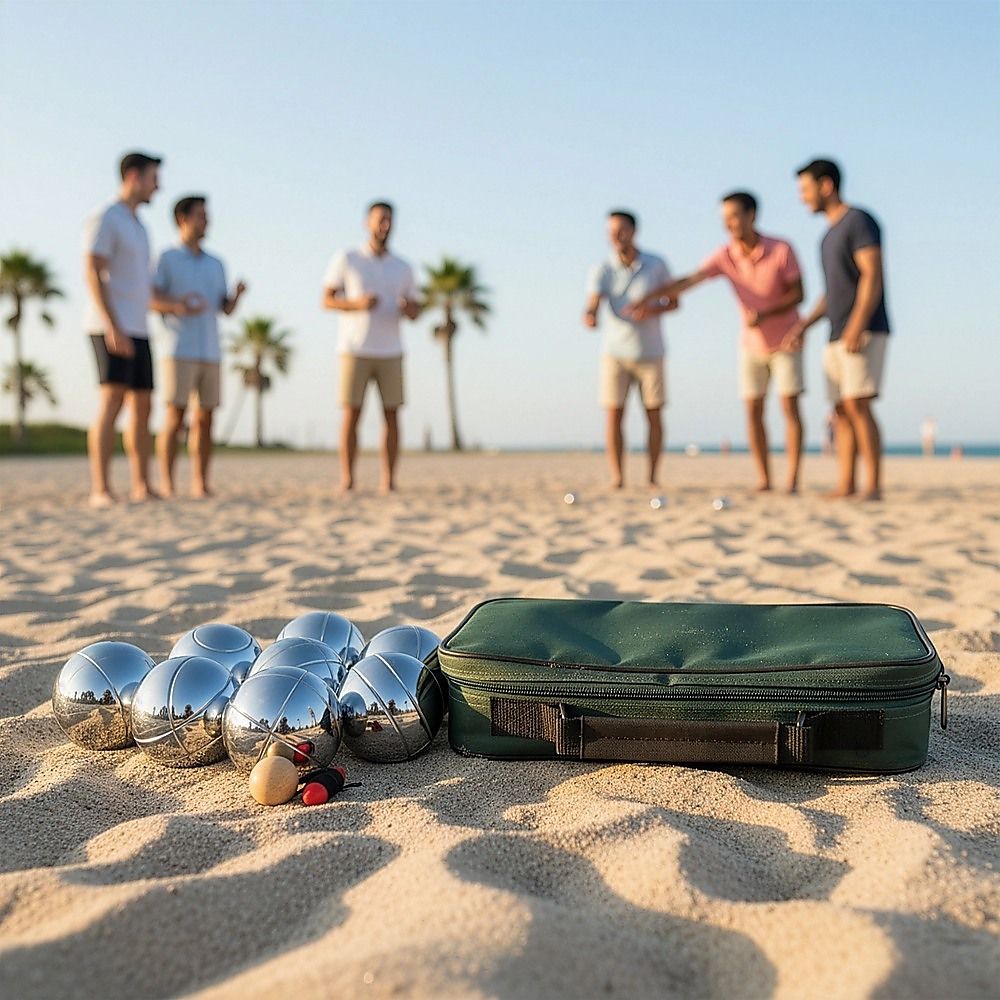 Deluxe Boules Bocce 8 Alloy Ball Set
