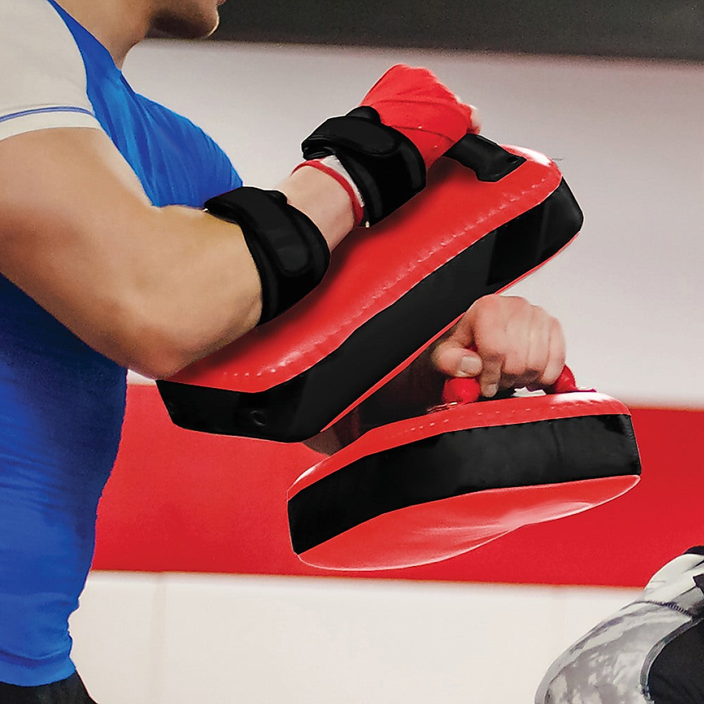 2 x Thai Boxing Punch Focus Pad Mitts Training Strike Shields Set