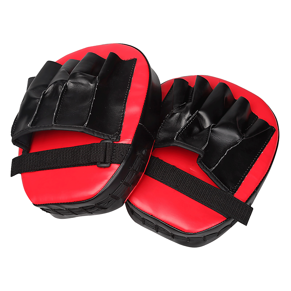2 x Thai Boxing Punch Focus Gloves Kit Training Red & Black Pads