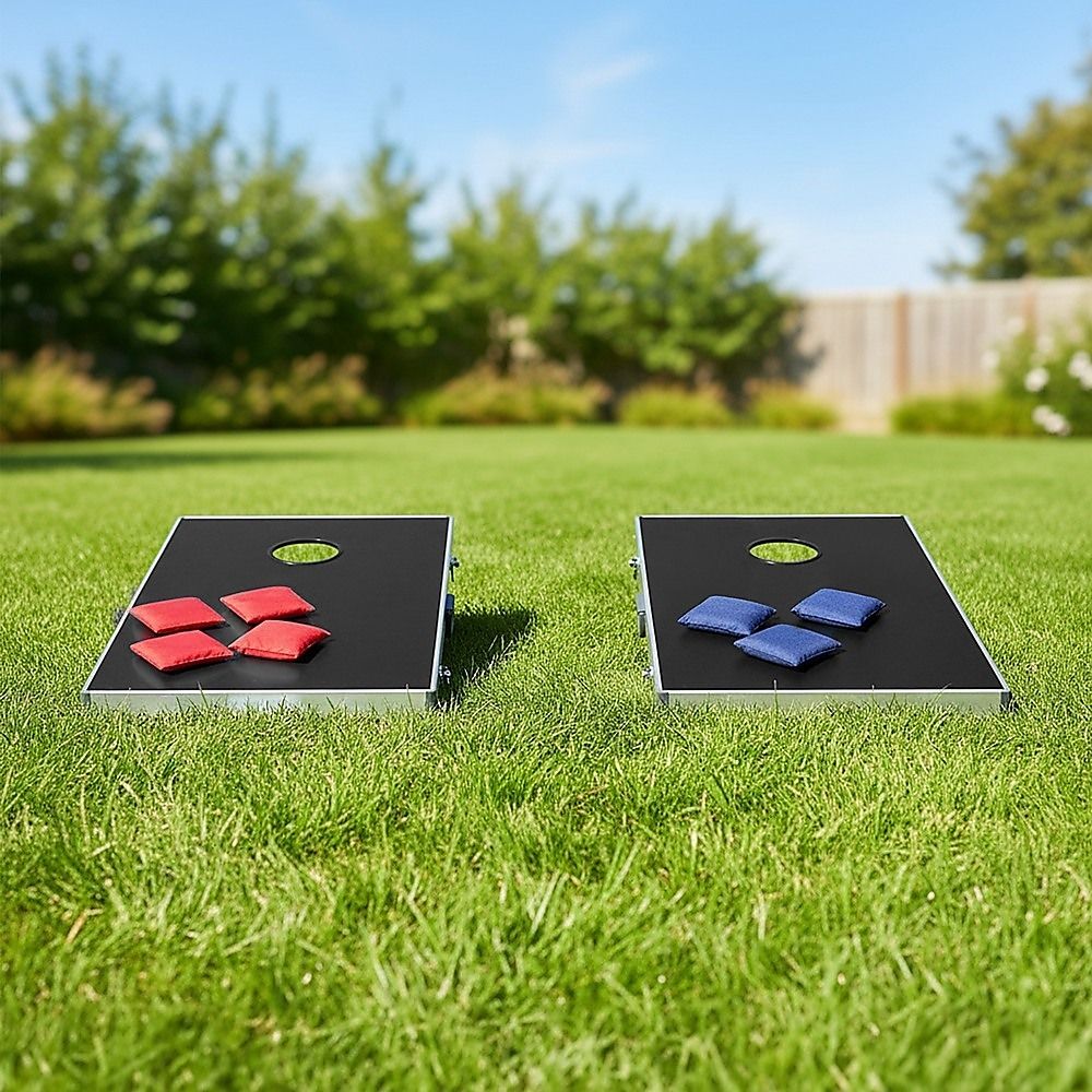 Bean Bag Toss Cornhole Game Set Aluminium Frame Portable Design