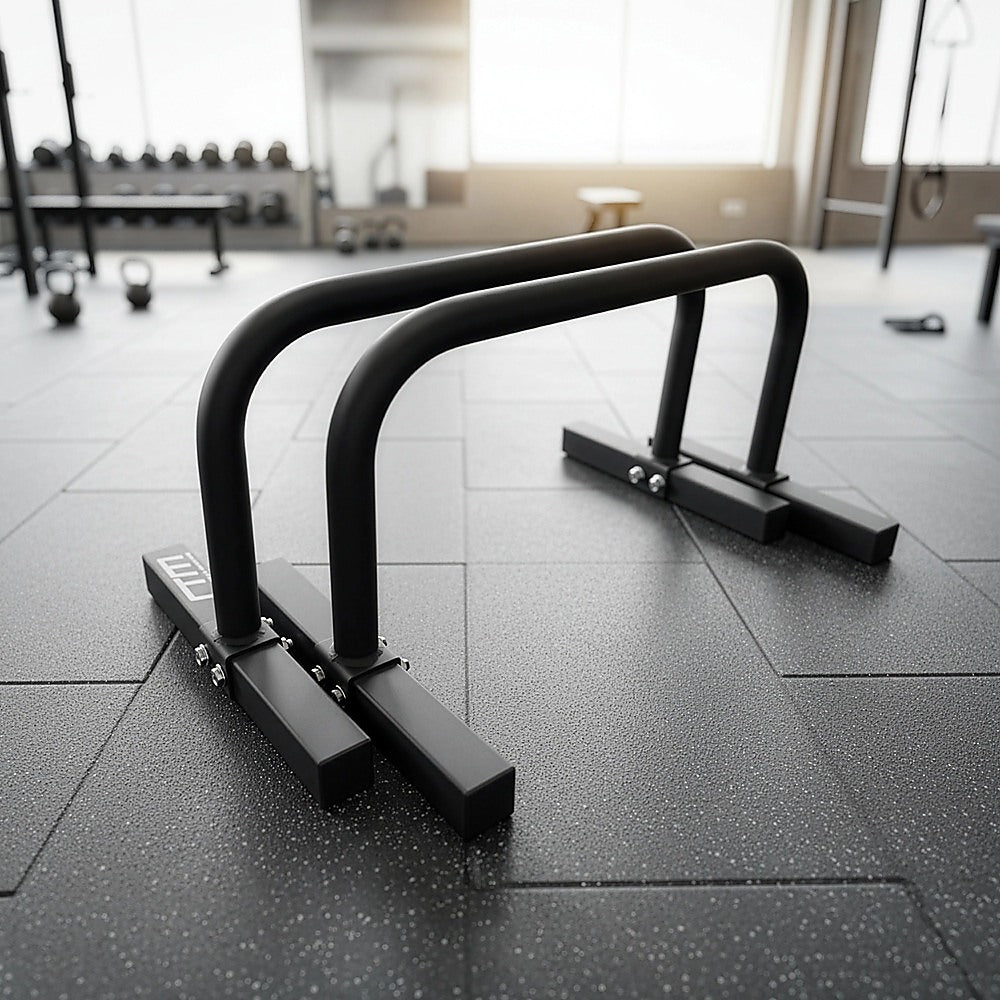 Steel Parallette Bars for Push Ups, Dips & Calisthenics Home Strength Training
