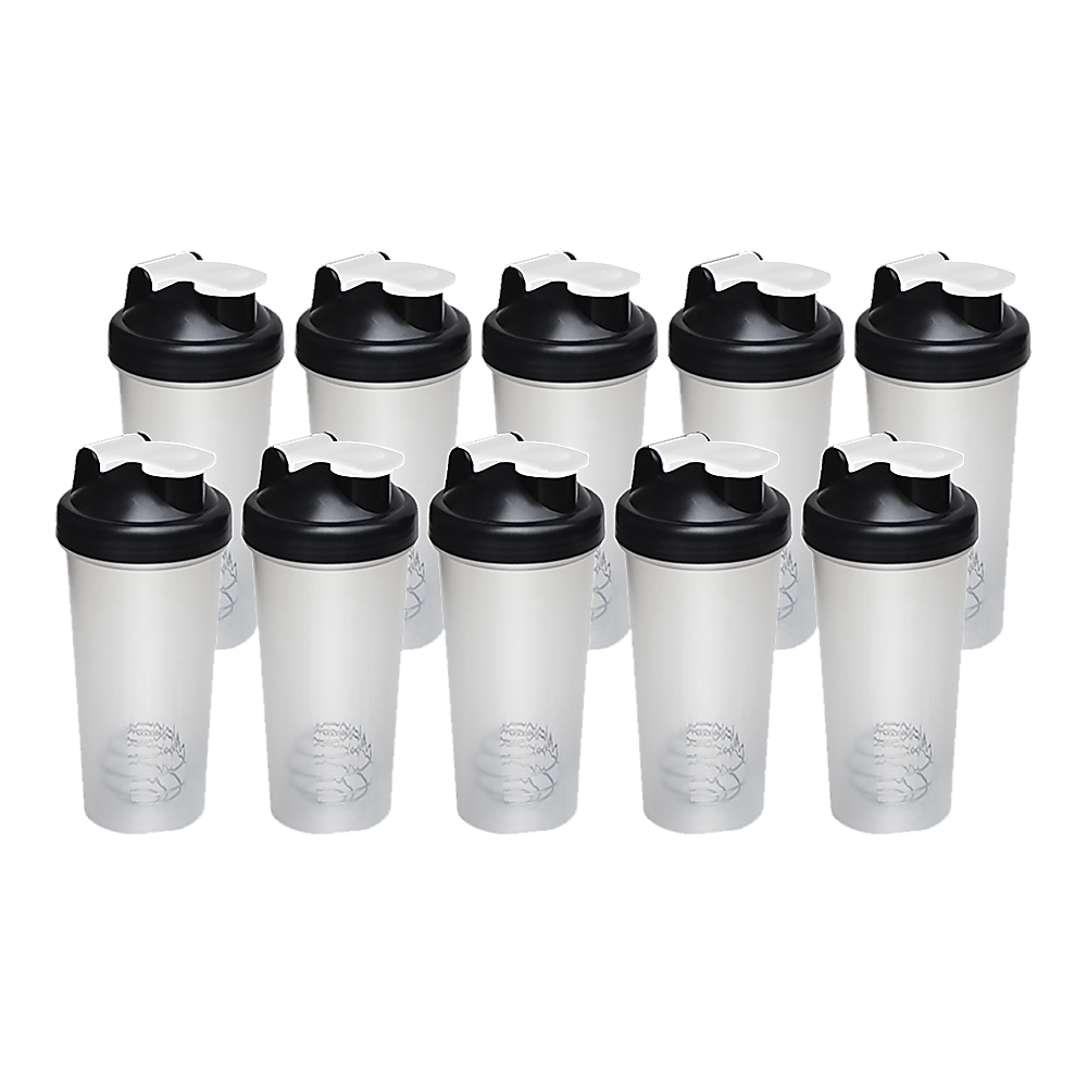 10x 700ml Protein Shaker Bottles – Gym Supplement Blender Mixer Shake Cups