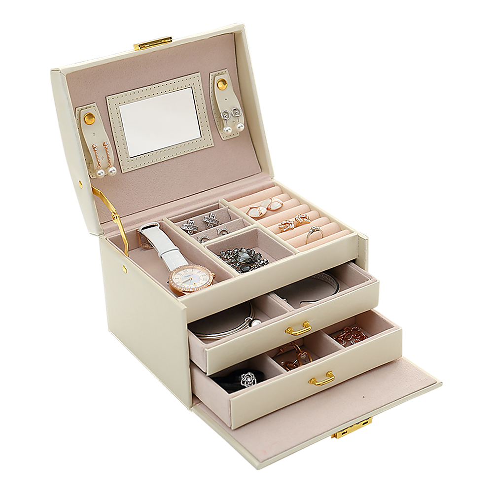 Jewellery Storage Box Girls Ring Necklace Display Organiser Case For Neat Accessory Storage