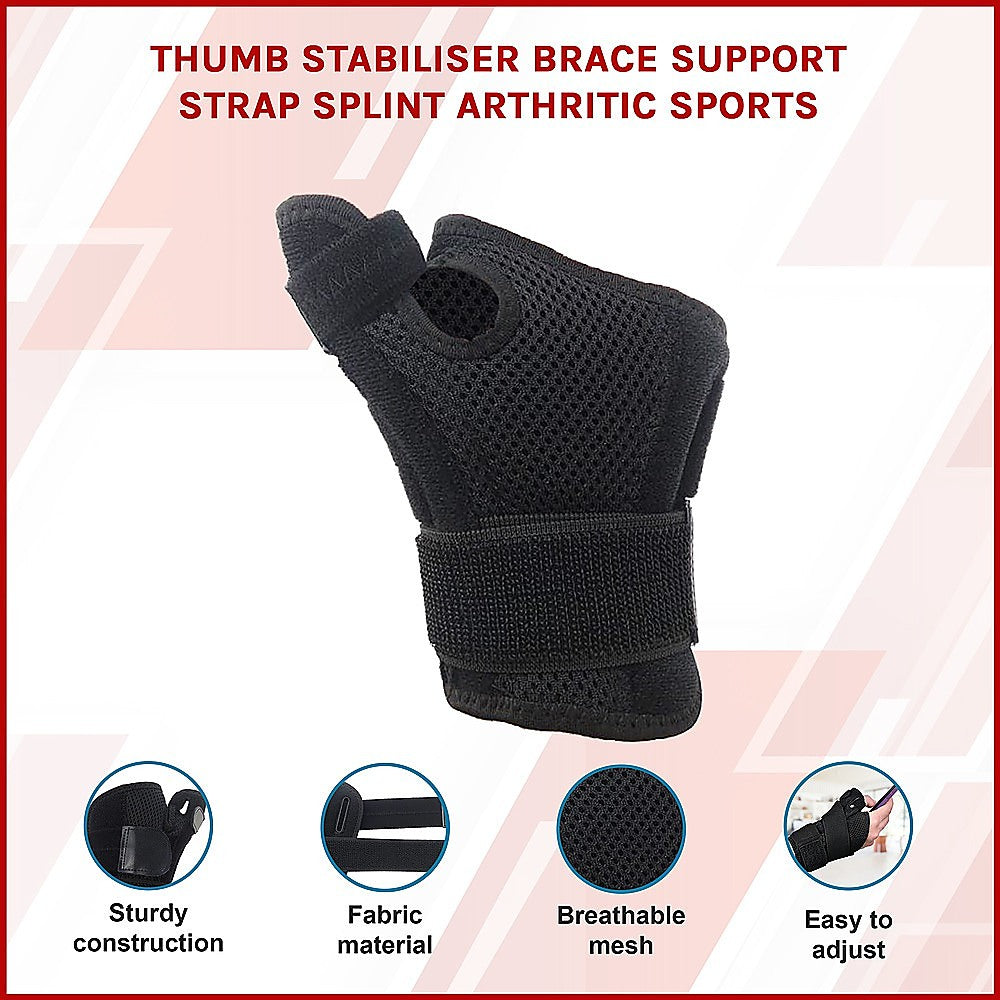 Thumb Stabiliser Brace One Size Fits All Support Strap Splint For Sports And Arthritis Relief