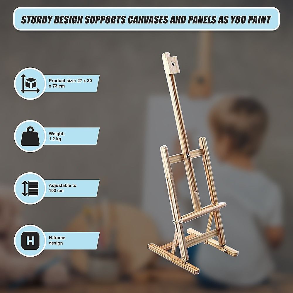 Tabletop Easel Wood Studio H Frame Artist Painting Display Stand For Art Wedding Shop Use