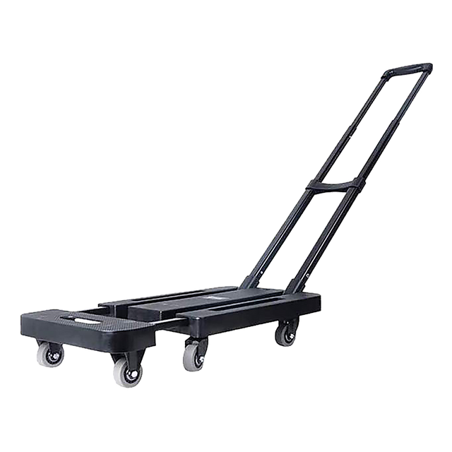 Foldable Hand Flatbed Trolley Cart 6 x 360 Degree Rotating Wheels w