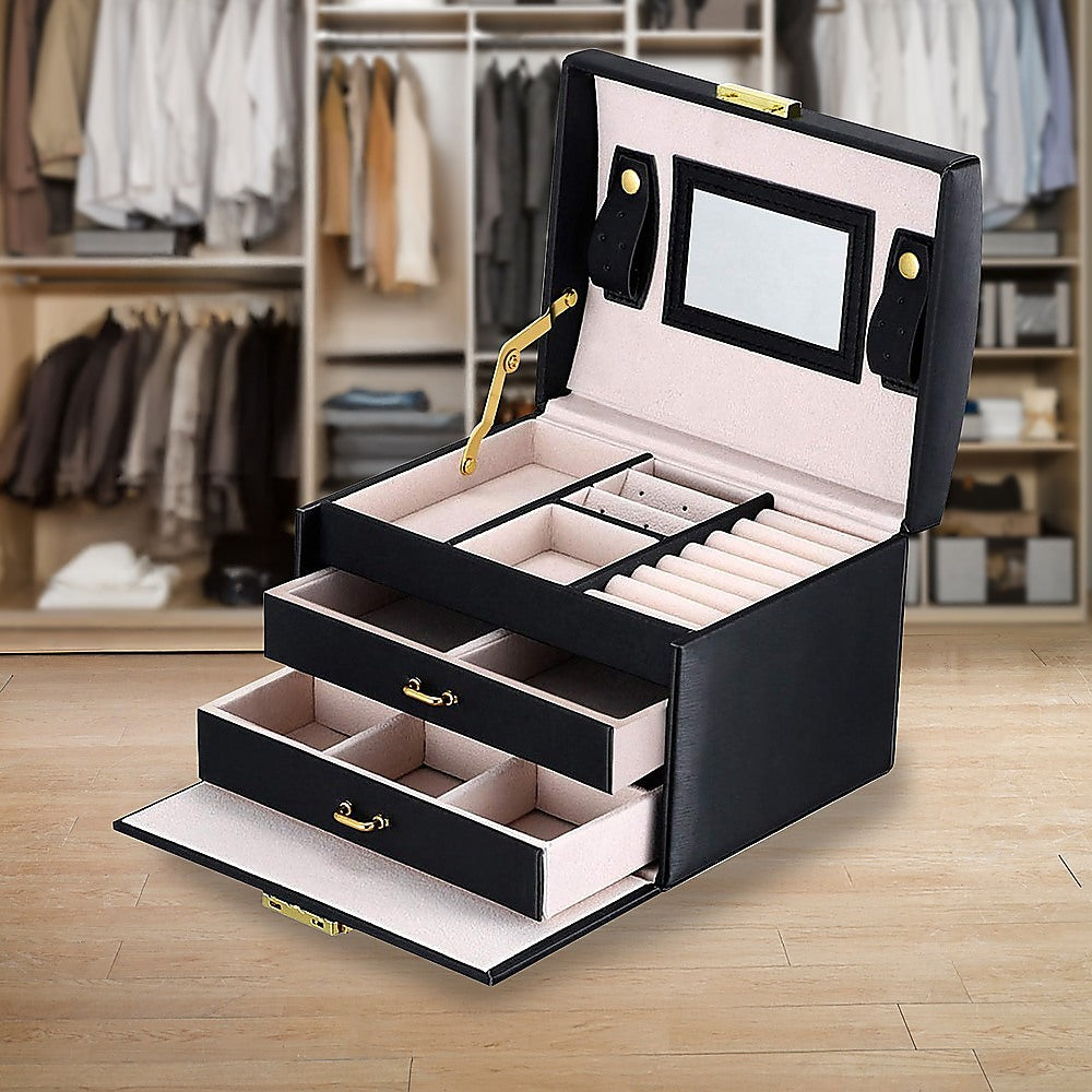 Jewellery Storage Box – Organiser Case for Rings, Necklaces and Accessories Display