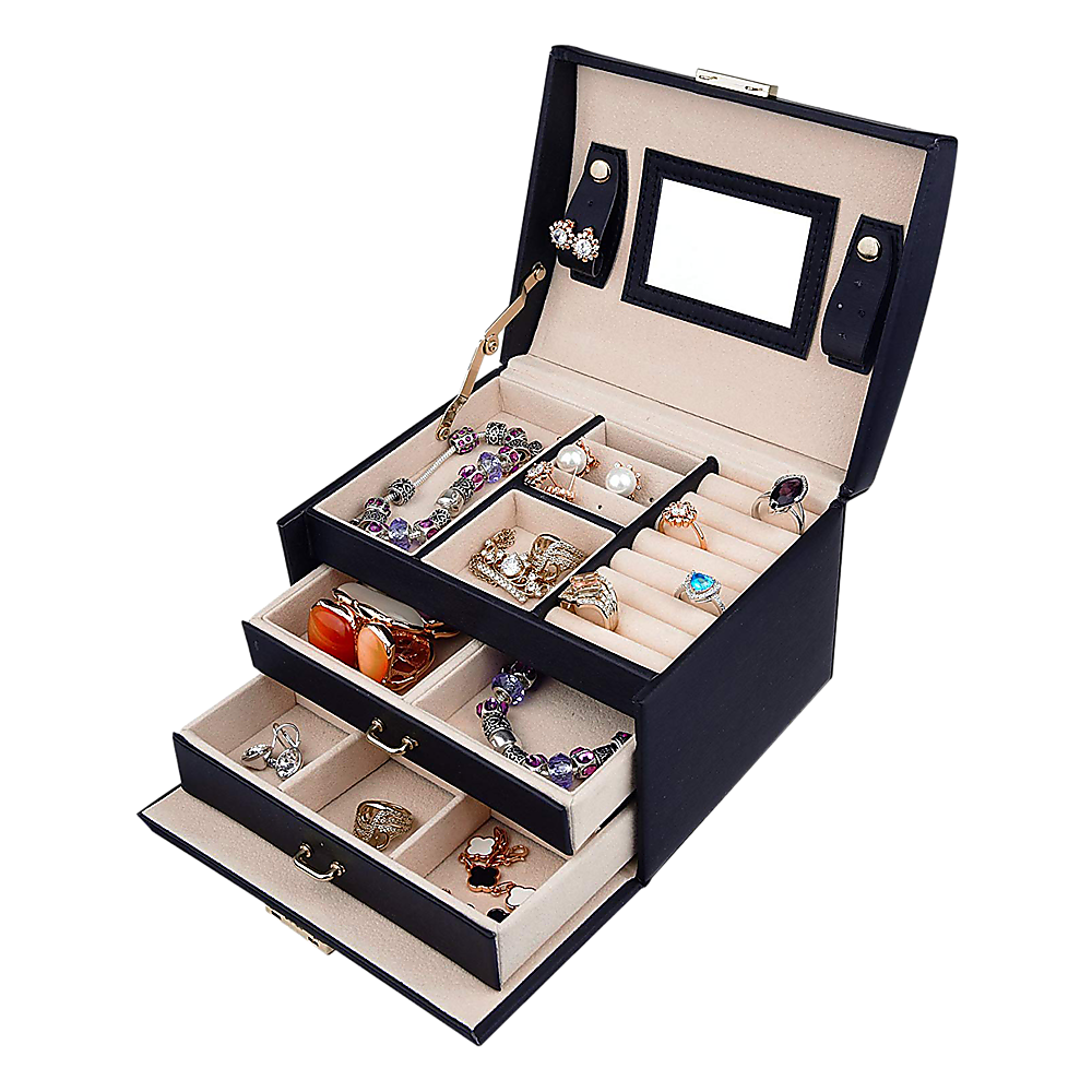 Jewellery Storage Box – Organiser Case for Rings, Necklaces and Accessories Display