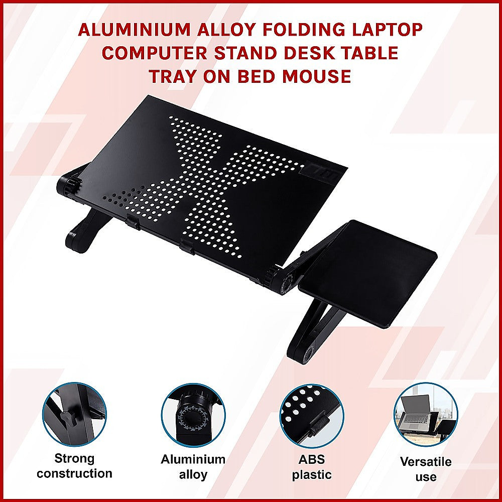 Aluminium Alloy Folding Laptop Stand Desk Table with Mouse Tray