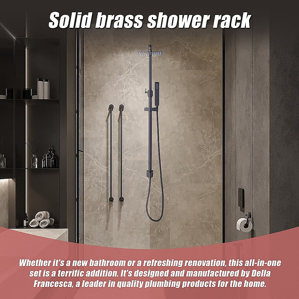 WELS 8" Rain Shower Head Set Square Dual Heads Faucet High Pressure - V63-827941