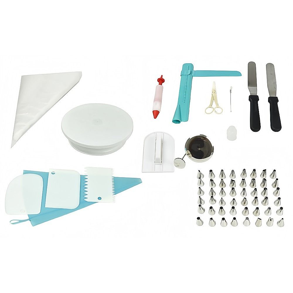 164Pcs Cake Decorating Kit Turntable Rotating Baking Flower Icing Piping Nozzles