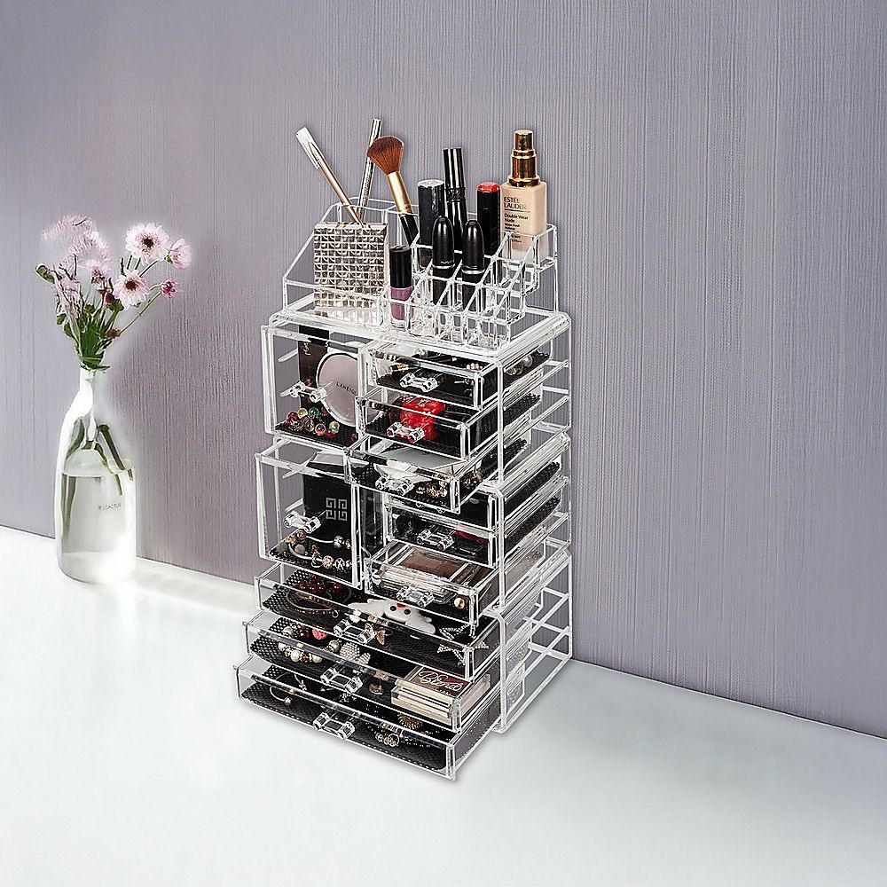 11 Drawers Clear Acrylic Tower Organiser Cosmetic jewellery - V63-831611