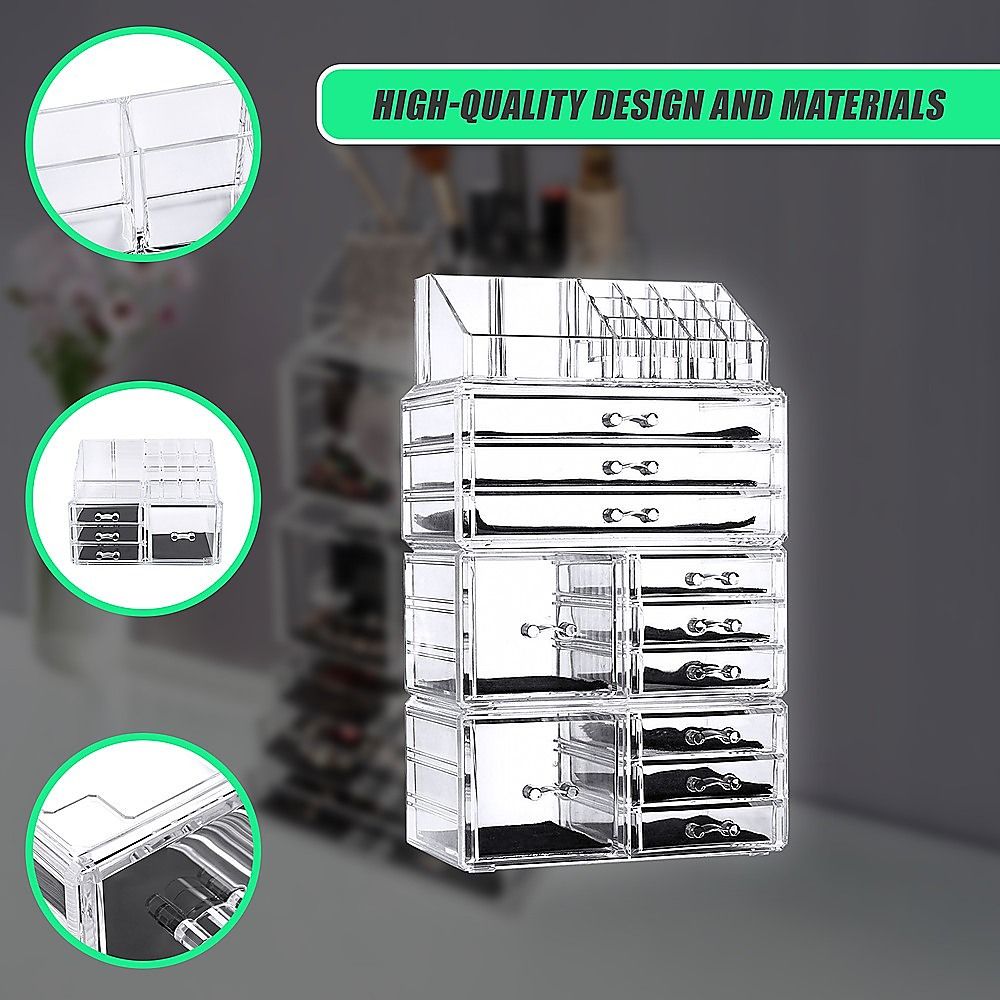 11 Drawers Clear Acrylic Tower Organiser Cosmetic jewellery - V63-831611