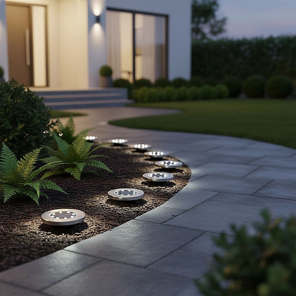 12x Solar Powered LED Buried Inground Recessed Light Garden Outdoor Deck Path