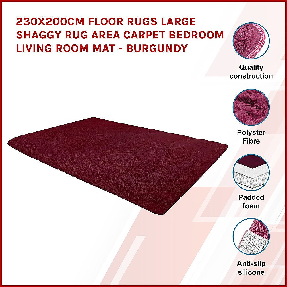 230x200cm Floor Rugs Large Shaggy Rug Area Carpet Bedroom Living - V63-832091