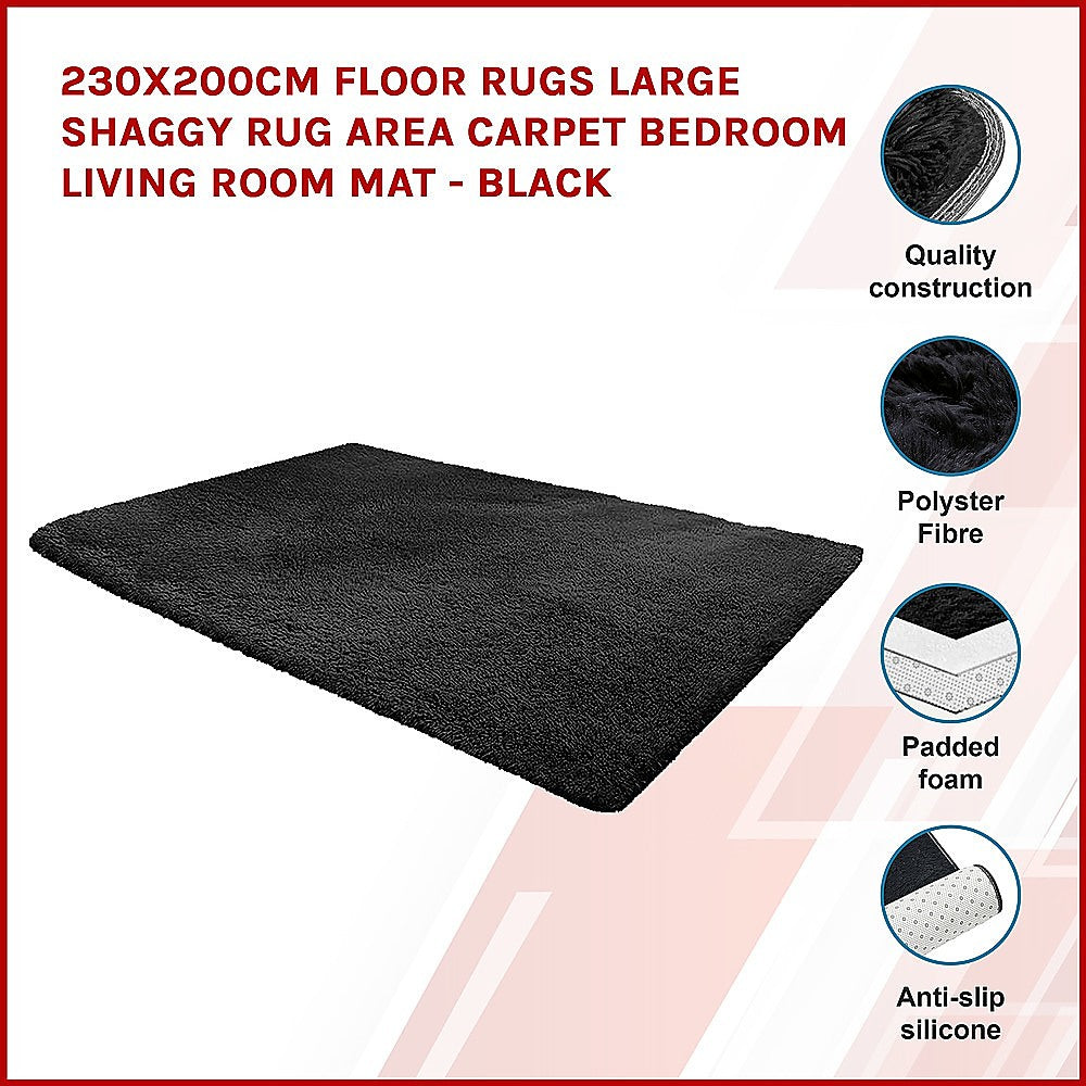 230x200cm Floor Rugs Large Shaggy Rug Area Carpet Bedroom Living - V63-832191