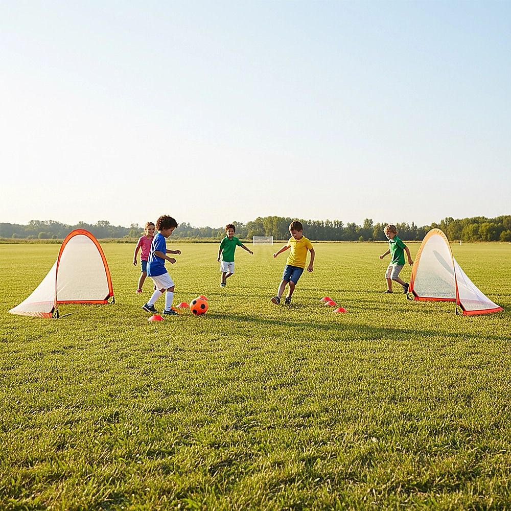 Portable Kids Soccer Goal Set with Cones
