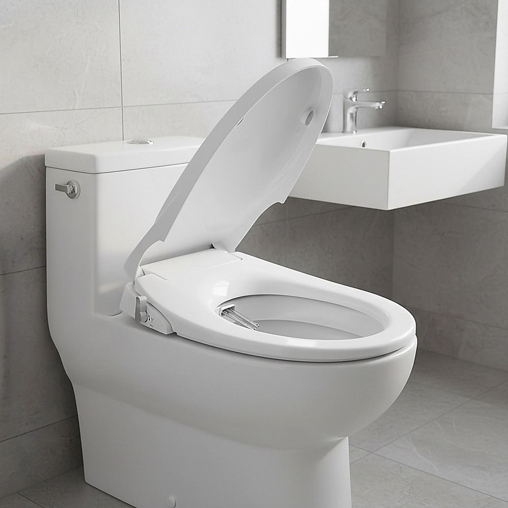 Non Electric Bidet Toilet Seat W/ Cover Bathroom Spray Water Wash - V63-836441