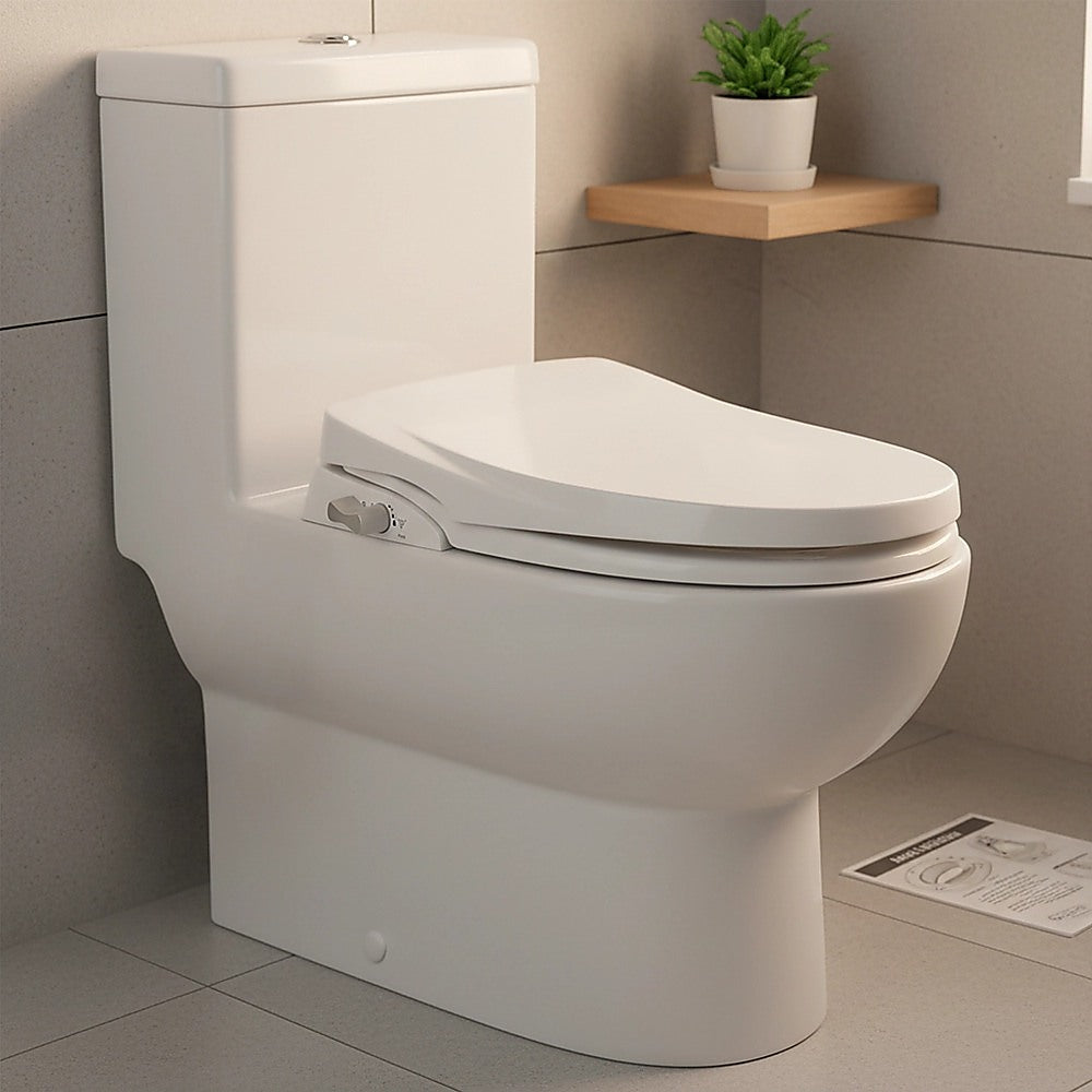 Non Electric Bidet Toilet Seat W/ Cover Bathroom Spray Water Wash - V63-836451