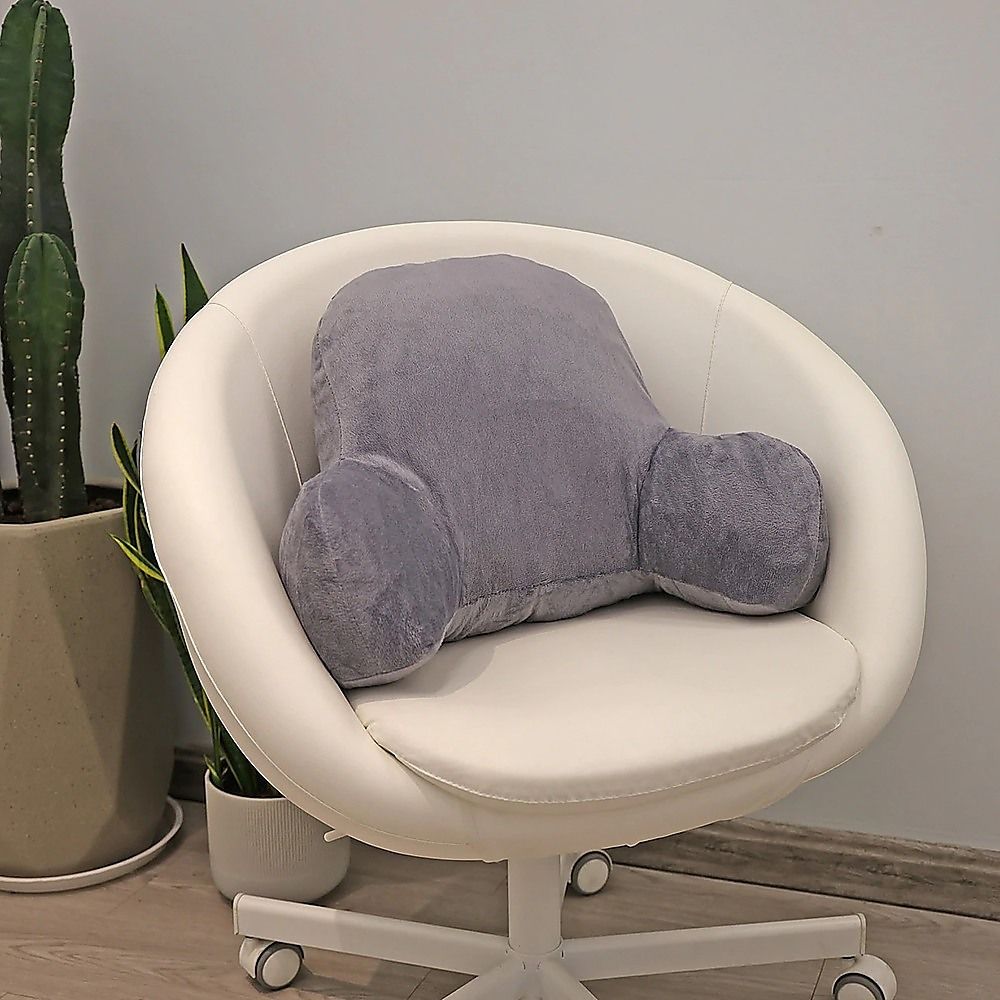 52cm Reading Pillow Back Rest with Arm Support Cushion – Dark Grey
